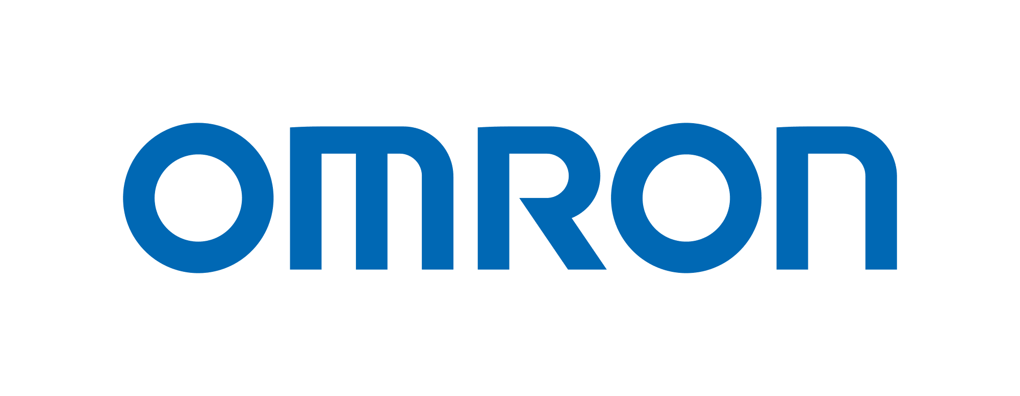 Logo Omron - producenta automatyki przemysłowej.